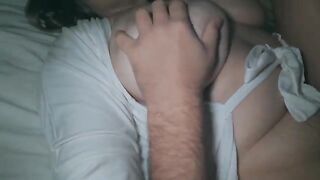 I fucked my wife hard at night and came on her big ass