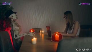 Halloween XXX parody with sexy costumes and intense strap-on action