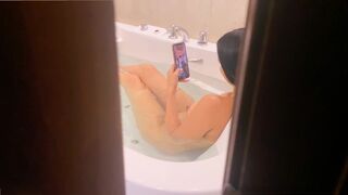 I spied on my stepsister in the bathtub and we had rough sex