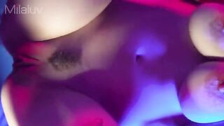 Close up pussy fuck with cum inside and outside the meaty, tight pussy