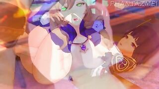 Genshin Impact anime smut with Lisa, Eula, and Jean in a steamy bath scene