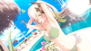 The beautiful girl is having sex with her boyfriend Genshin Nahida