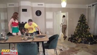 The step mom seduced her step son at the Thanksgiving table
