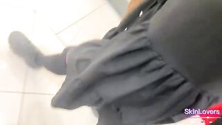 A girl would fuck anywhere, even in the public toilet