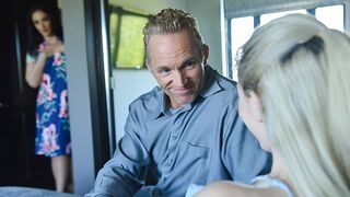 Hot stepdaughter Jane Wilde fucks with her step dad in a taboo scene