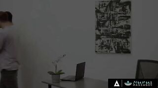 Two college guys get fucked by big-titted BBW Natasha Nice in a sensual massage
