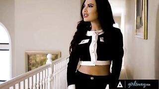 Bella Rolland's girlfriend catches her with busty mistress Bunny Colby in a steamy scene