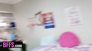 Two roommates fuck with two college girls in a steamy orgy