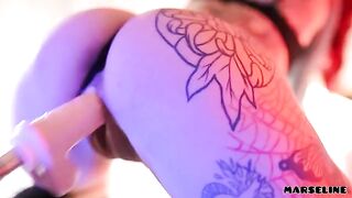 The pretty girl Marseline fucks with the help of a machine