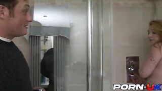 Stepdad fucks busty stepdaughter Harmony Reigns in the shower after bath