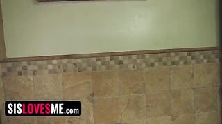 Pervert guy caught step sis Natalie Porkman rubbing her pussy on the pillow