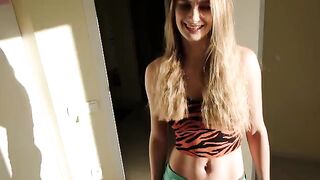 A girl caught her stepbrother jerking off and felt pity for him, so she engaged in intimate acts