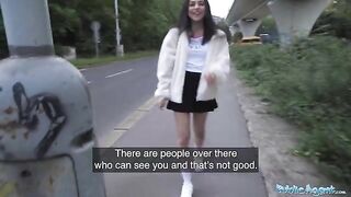 Petite teen nearly gets hit by taxi, gets fucked instead
