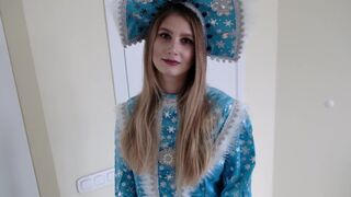 A hot blondie was found by a guy after an accident. He took her home