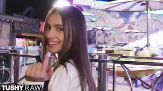 TUSHYRAW Perfect petite Vanessa experiences intense ass stretching action