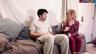 The stepmom helped her stepson not to masturbate prematurely
