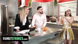 Perky Josie Tucker’s tits get covered in cum by pervert stepdad in taboo FamilyStrokes scene