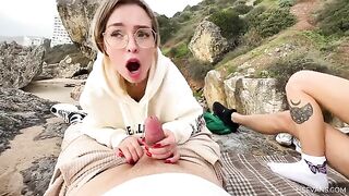 Two young girls are having a great fun on the beach with a guy