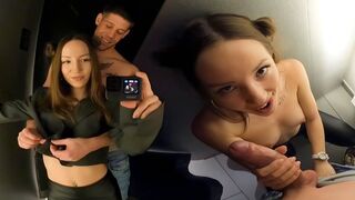 Perilous sex in the fitting room, a daring public escapade