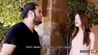 The girl cannot resist the allure of a mature father figure