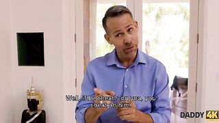 The girl cannot resist the allure of a mature father figure