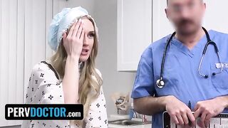 Religious teen Emma Starletto gets checked by a doctor after intense action