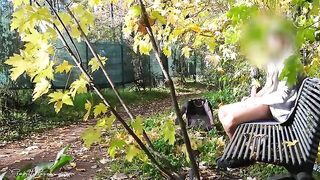 Public titty fuck with a horny MILF in the park