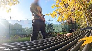 Public titty fuck with a horny MILF in the park