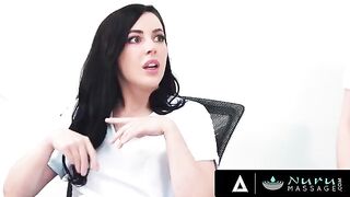 A hot brunette, Whitney Wright, fucks with her colleague on the best friend’s dick