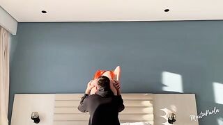 The guy made a wet pussy creampie for his girlfriend with small tits