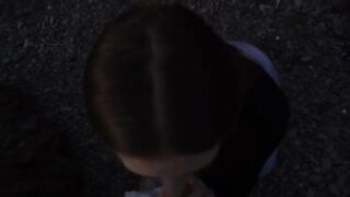 A girl was fucking with a guy on the beach and their friends saw