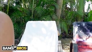 Julianna Vega shakes big ass for stalker Tony Rubino in oil