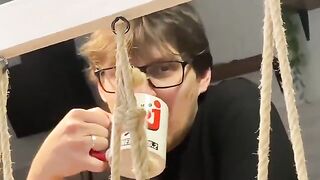 Cute woman Jenny fucks with a man and gets cum inside