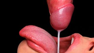 The best blowjob with milking and cum in mouth, ASMR style