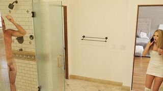 Athena Faris sneaks into the shower with her stepdad in a provocative scene