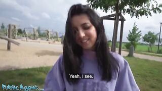 A young Italian college girl agreed to get fucked outdoors for money