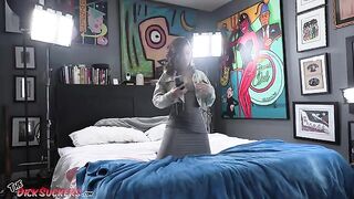 Beautiful brunette Dharma Jones’ skill in sucking cock is legendary