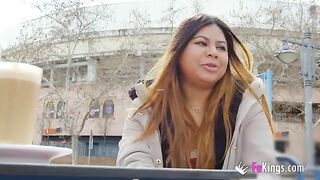 Amateur fat Latina Yiyi Candy exposing herself on the street
