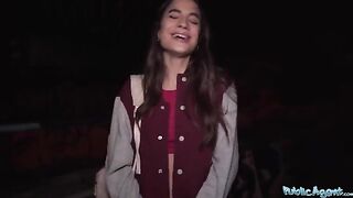 Hot French model gets fucked outdoors by a stranger for cash in this steamy Public Agent scene