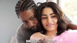 Petite brunette gets her wet pussy filled with BBC cum