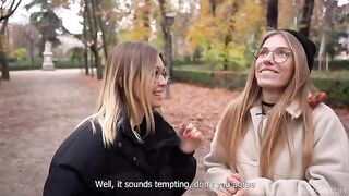 Two girls in Europe are getting fucked by two guys in an orgy