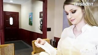 Two kinky sluts fucked hard by their boss in an office scene