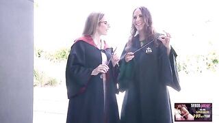 Two MILFs teaching magic to two young boys in a steamy scene