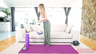 Flexible petite teen Molly Little gets creampied in POV