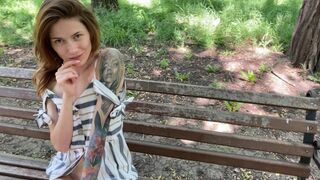 I took off my panties in the park and played with my pussy there
