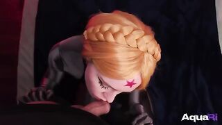 Atomic Heart cosplay with a hot blonde in a steamy scene