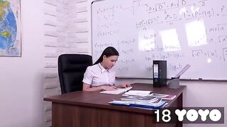 I fantasize about my teacher and finish on his chair
