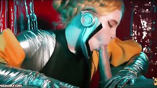 Ballerinas threesome with Femdom and facesitting in Atomic Heart style
