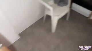 A cute girl got fucked in the kitchen, her big ass shaken with passion