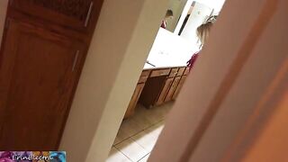 A stepson caught his step mom naked in the bathroom and she let him in